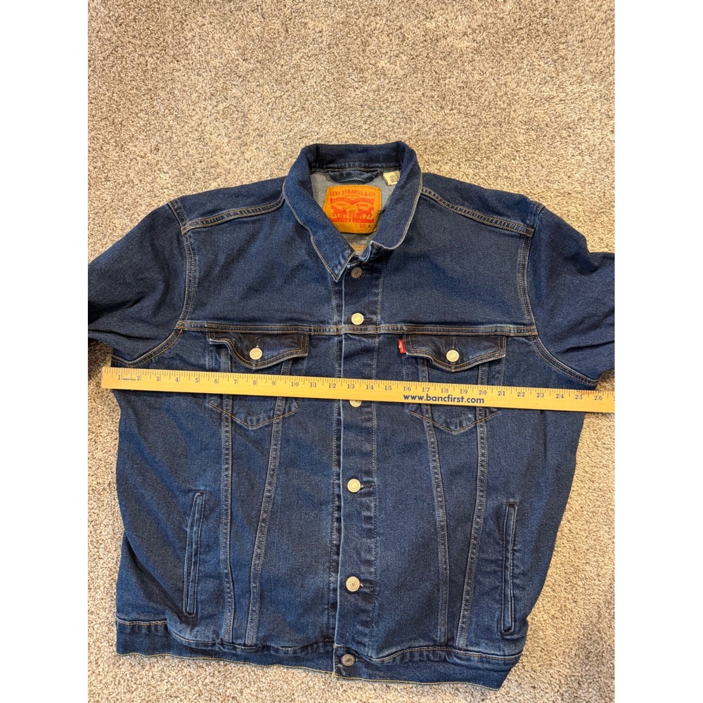 Levis Denim Jacket Mens XL Blue Trucker Standard Fit Dark Wash Cotton 72334-1044 - Picture 8 of 11